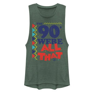 �A�j���L�����N�^�[ ���f�B�[�X �g�b�v�X T�V���c Licensed Character Juniors' Nickelodeon The 90s Were All That Retro Poster Muscle Tank Topine Heather �w�U�[