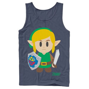 �A�j���L�����N�^�[ ���f�B�[�X �g�b�v�X T�V���c Licensed Character Men's Nintendo Legend Of Zelda Links Awakening Link Avatar Cartoon Portraitank Top Navy �l�C�r�[