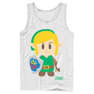 �A�j���L�����N�^�[ ���f�B�[�X �g�b�v�X T�V���c Licensed Character Men's Nintendo Legend Of Zelda Links Awakening Link Avatar Cartoon Portraitank Top White �z���C�g