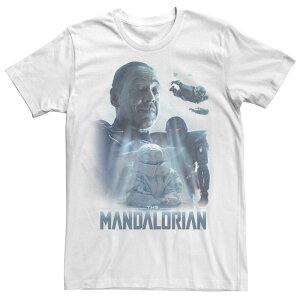 �X�^�[ �E�H�[�Y ���f�B�[�X �g�b�v�X T�V���c �g�[�� Big & Tall Star Wars: The Mandalorian Grogu Moff Gideon Collage R14 Tee White �z���C�g