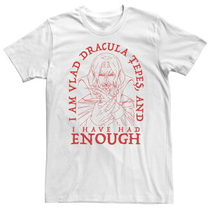 �A�j���L�����N�^�[ ���f�B�[�X �g�b�v�X T�V���c �g�[�� Licensed Character Big & Tall Netflix Castlevania I Am Draculand I Have Had Enough Tee White �z���C�g