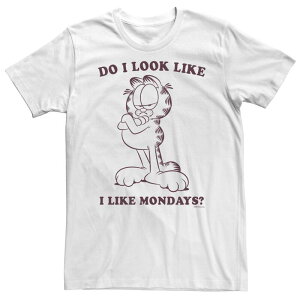 �A�j���L�����N�^�[ ���f�B�[�X �g�b�v�X T�V���c �g�[�� Licensed Character Big & Tall Garfieldo I Look Like I Like Mondays Line Artee White �z���C�g