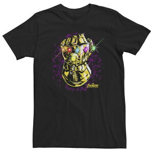 �}�[�x�� ���f�B�[�X �g�b�v�X T�V���c �g�[�� Big & Tall Marvel Avengers Infinity War Gauntlet Paintee Black �u���b�N