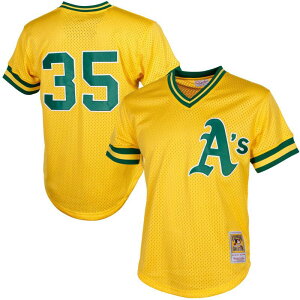 �~�b�`�F��&�l�X ���f�B�[�X �g�b�v�X T�V���c ���b�V�� �W���[�W�[ Men's Mitchell & Ness Rickey Henderson Yellow Oakland Athletics Cooperstown Mesh Batting Practice Jersey Oas Yellow �C�G���[