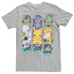 �A�j���L�����N�^�[ ���f�B�[�X �g�b�v�X T�V���c �g�[�� Licensed Character Big & Tall Pokmon Mewtwo Pikachu Psyduck Tee Athletic Heather �w�U�[