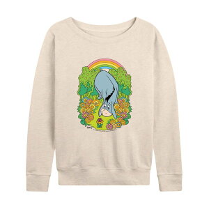 �f�B�Y�j�[ ���f�B�[�X �g�b�v�X T�V���c �p�C�� Disney's Winnie the Pooh Eeyore Women's Flowers French Terry Long Sleeve Tee Beige Khaki �J�[�L