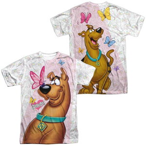�A�j���L�����N�^�[ ���f�B�[�X �g�b�v�X T�V���c Licensed Character Scooby Doo Butterfly Short Sleeve Adult Poly Crew T-shirt White �z���C�g