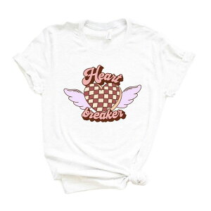 Simply Sage Market ���f�B�[�X �g�b�v�X T�V���c �O���t�B�b�N Simply Sage Market Heart Breaker Wingshort Sleeve Graphic Tee White �z���C�g