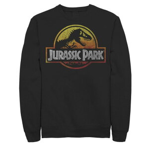 �A�j���L�����N�^�[ ���f�B�[�X �g�b�v�X T�V���c ���S �t���[�X Licensed Character Men's Jurassic Park Deep Red Fire Colors Logo Pullover Fleece Black �u���b�N
