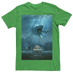 �A�j���L�����N�^�[ ���f�B�[�X �g�b�v�X T�V���c Licensed Character Men's Jurassic World Mosasaurus Movie Poster Tee Kelly Heather �w�U�[