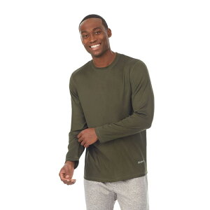 �N�h���h�b�Y ���f�B�[�X �A���_�[�E�F�A �i�C�g�E�F�A �N���[�l�b�N Men's Cuddl Duds Far-Infrared Enhance Pajama Crewneck Top Olive �I���[�u