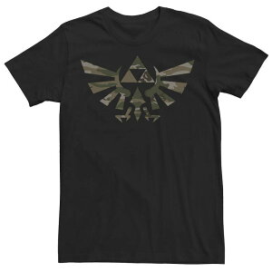 �A�j���L�����N�^�[ ���f�B�[�X �g�b�v�X T�V���c Licensed Character Men's Nintendo Zelda Hyrule Crestriforce Camoutline Tee Black �u���b�N