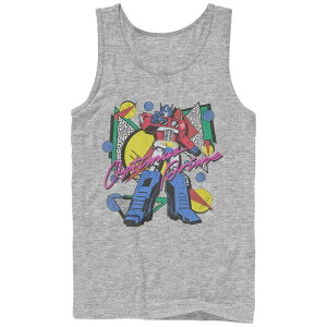 �A�j���L�����N�^�[ ���f�B�[�X �g�b�v�X T�V���c �O���t�B�b�N Licensed Character Men's Transformers Optimus Prime 80'style Background Graphic Tank Top Athletic Heather �w�U�[