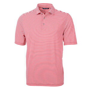 �J�b�^�[�A���h�o�b�N ���f�B�[�X �g�b�v�X T�V���c �|���V���c �g�[�� Cutter & Buck Virtueco Pique Stripe Recycled Mens Big and Tall Polo Red ���b�h