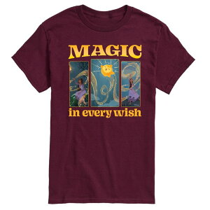 �f�B�Y�j�[ ���f�B�[�X �g�b�v�X T�V���c �O���t�B�b�N Disney's Wish Asha & Star Men's Magic In Every Wish Graphic Tee Red ���b�h