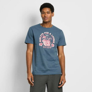 �n�[���[ ���f�B�[�X �g�b�v�X T�V���c �O���t�B�b�N Men's Hurley Sun Lined Graphic Tee Grey Teal �O���[