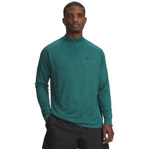 �A���_�[�A�[�}�[ ���f�B�[�X �g�b�v�X T�V���c Men's Under Armour Tech 2.0 Half-Zip Top Rack Green �O���[��