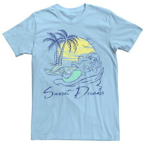 �f�B�Y�j�[ ���f�B�[�X �g�b�v�X T�V���c Men's Disney Princess Ariel Sunset Dreamsketch Tee Light Blue �u���[