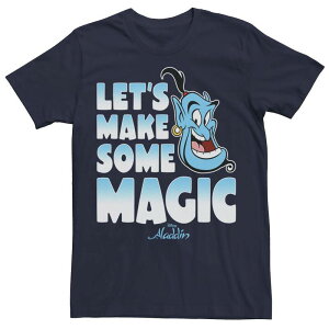 �f�B�Y�j�[ ���f�B�[�X �g�b�v�X T�V���c Disney's Aladdin Genie Let's Make Some Magic Gradientext Men's Tee Navy �l�C�r�[