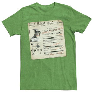 �A�j���L�����N�^�[ ���f�B�[�X �g�b�v�X T�V���c Licensed Character Men's Batman Harley Quinn Akham Asylum Records Tee Kelly Heather �w�U�[