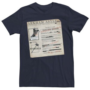 �A�j���L�����N�^�[ ���f�B�[�X �g�b�v�X T�V���c Licensed Character Men's Batman Harley Quinn Akham Asylum Records Tee Navy �l�C�r�[