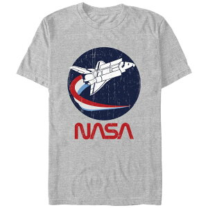 �A�j���L�����N�^�[ ���f�B�[�X �g�b�v�X T�V���c Licensed Character Men's NASA Shuttle Three Color Swoosh Circle Tee Athletic Heather �w�U�[