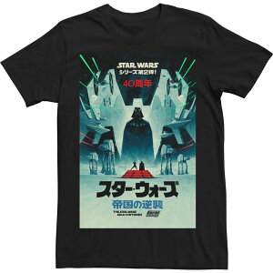�X�^�[ �E�H�[�Y ���f�B�[�X �g�b�v�X T�V���c �G���p�C�A Men'star Wars Empire Strikes Back Vader Poster Tee Black �u���b�N