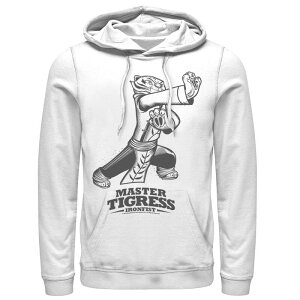 �A�j���L�����N�^�[ ���f�B�[�X �g�b�v�X T�V���c �p�[�J�[ Licensed Character Men's Kung Fu Panda Master Tigress Iron Fist Sketch Portrait Hoodie White �z���C�g