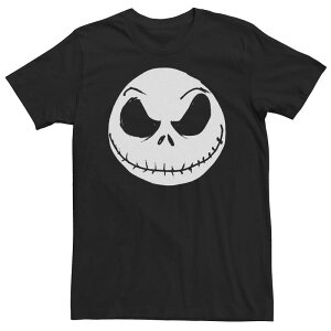 �f�B�Y�j�[ ���f�B�[�X �g�b�v�X T�V���c �g�[�� Big & Tall Disney The Nightmare Before Christmas Jack Skellington Face Tee Black �u���b�N
