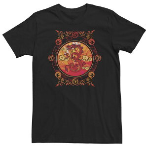 �f�B�Y�j�[ ���f�B�[�X �g�b�v�X T�V���c �g�[�� Big & Tall Disney Mulan Mushu Traditional Art Circle Portraitee Black �u���b�N