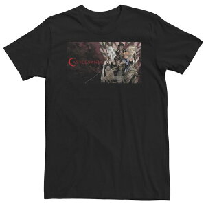 �A�j���L�����N�^�[ ���f�B�[�X �g�b�v�X T�V���c �g�[�� Licensed Character Big & Tall Castlevania Group Shot Dark Portrait Panel Tee Black �u���b�N