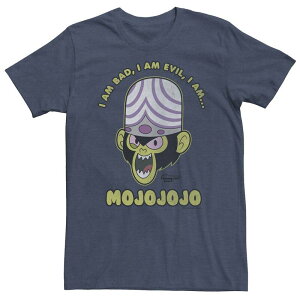 �A�j���L�����N�^�[ ���f�B�[�X �g�b�v�X T�V���c �g�[�� Licensed Character Big & Tall Cartoonetwork Mojo Intro I Am Bad I Am Evil I Am... MOJOJOJO Tee Navy Heather �w�U�[
