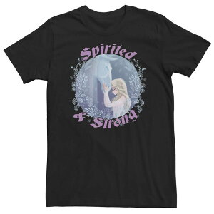 �f�B�Y�j�[ ���f�B�[�X �g�b�v�X T�V���c �g�[�� Big & Tall Disney Frozen 2 Elsa Spirited & Strong Tee Black �u���b�N