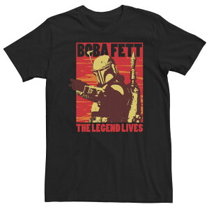 �A�j���L�����N�^�[ ���f�B�[�X �g�b�v�X T�V���c �g�[�� Licensed Character Big & Tall Star Wars Boba Fetthe Legend Lives Good Bad Boba Tee Black �u���b�N