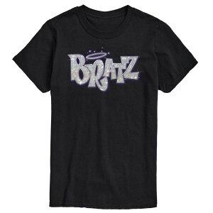 �A�j���L�����N�^�[ ���f�B�[�X �g�b�v�X T�V���c �g�[�� ���S �O���t�B�b�N Licensed Character Big & Tall Bratz Sparkle Logo Graphic Tee Black �u���b�N