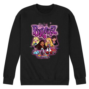 �A�j���L�����N�^�[ ���f�B�[�X �g�b�v�X T�V���c �X�E�F�b�g �t���[�X Licensed Character Men's Bratz Doll Group Fleece Sweatshirt Black �u���b�N