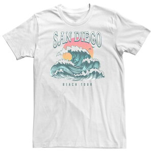 �A�j���L�����N�^�[ ���f�B�[�X �g�b�v�X T�V���c �g�[�� �O���t�B�b�N Licensed Character Big & Tall San Diego Beach Wave Surf Tour Graphic Tee White �z���C�g