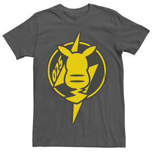 �A�j���L�����N�^�[ ���f�B�[�X �g�b�v�X T�V���c Licensed Character Men's Pokmon Pikachu Back Badge Tee Charcoal �`���R�[��