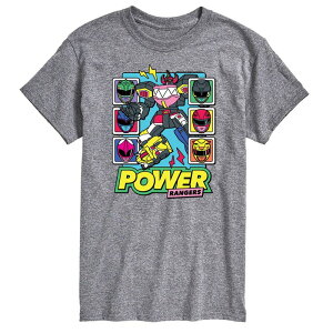 �A�j���L�����N�^�[ ���f�B�[�X �g�b�v�X T�V���c �g�[�� �O���t�B�b�N Licensed Character Big & Tall Powerangers Zord Heads Graphic Tee Gray �O���[