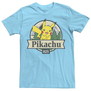 �A�j���L�����N�^�[ ���f�B�[�X �g�b�v�X T�V���c Licensed Character Men's Pokemon Pikachu Forest Badge Tee Light Blue �u���[