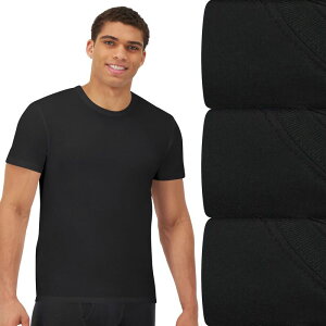 �w�C���Y ���f�B�[�X �g�b�v�X �V���c �N���[�l�b�N Men's Hanes Ultimate 3-Pack Comfort Fit Stretch Crewneck Undershirts Black �u���b�N