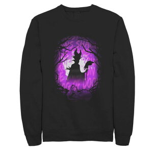 �f�B�Y�j�[ ���f�B�[�X �g�b�v�X T�V���c �X�E�F�b�g Disney'sleeping Beauty Maleficent Men'silhouette Sweatshirt Black �u���b�N