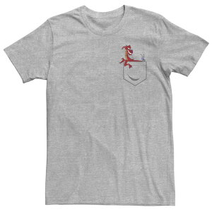 �f�B�Y�j�[ ���f�B�[�X �g�b�v�X T�V���c Men's Disney's Mulan Mushu Left Chest Pocketee Athletic Heather �w�U�[