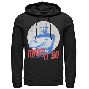 �A�j���L�����N�^�[ ���f�B�[�X �g�b�v�X T�V���c �p�[�J�[ Licensed Character Men'star Trek The Next Generation Make It So Hoodie Black �u���b�N