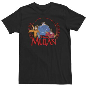 �f�B�Y�j�[ ���f�B�[�X �g�b�v�X T�V���c �g�[�� Big & Tall Disney Mulan Group Shot Dress Up Squad Goals Tee Black �u���b�N