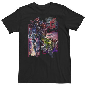 �A�j���L�����N�^�[ ���f�B�[�X �g�b�v�X T�V���c �g�[�� Licensed Character Big & Tall Transformers: War For Cybertron Autobot Panels Tee Black �u���b�N
