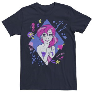 �f�B�Y�j�[ ���f�B�[�X �g�b�v�X T�V���c Disney's The Little Mermaid Retro Ariel Men's Tee Navy �l�C�r�[