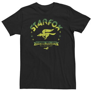 �A�j���L�����N�^�[ ���f�B�[�X �g�b�v�X T�V���c �g�[�� ���S Licensed Character Big & Tall Nintendo Star Fox Barrel Rollers Distressed Logo Tee Black �u���b�N