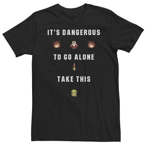 �A�j���L�����N�^�[ ���f�B�[�X �g�b�v�X T�V���c �g�[�� Licensed Character Big & Tall Nintendo Legend of Zelda 8 Bit Cave Take Thisword Tee Black �u���b�N