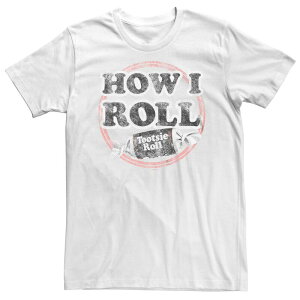 �A�j���L�����N�^�[ ���f�B�[�X �g�b�v�X T�V���c �g�[�� Licensed Character Big & Tall Tootsie Roll How I Roll Badge Tee White �z���C�g